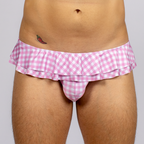 FIERCE Ruffle Brief — Pink Gingham